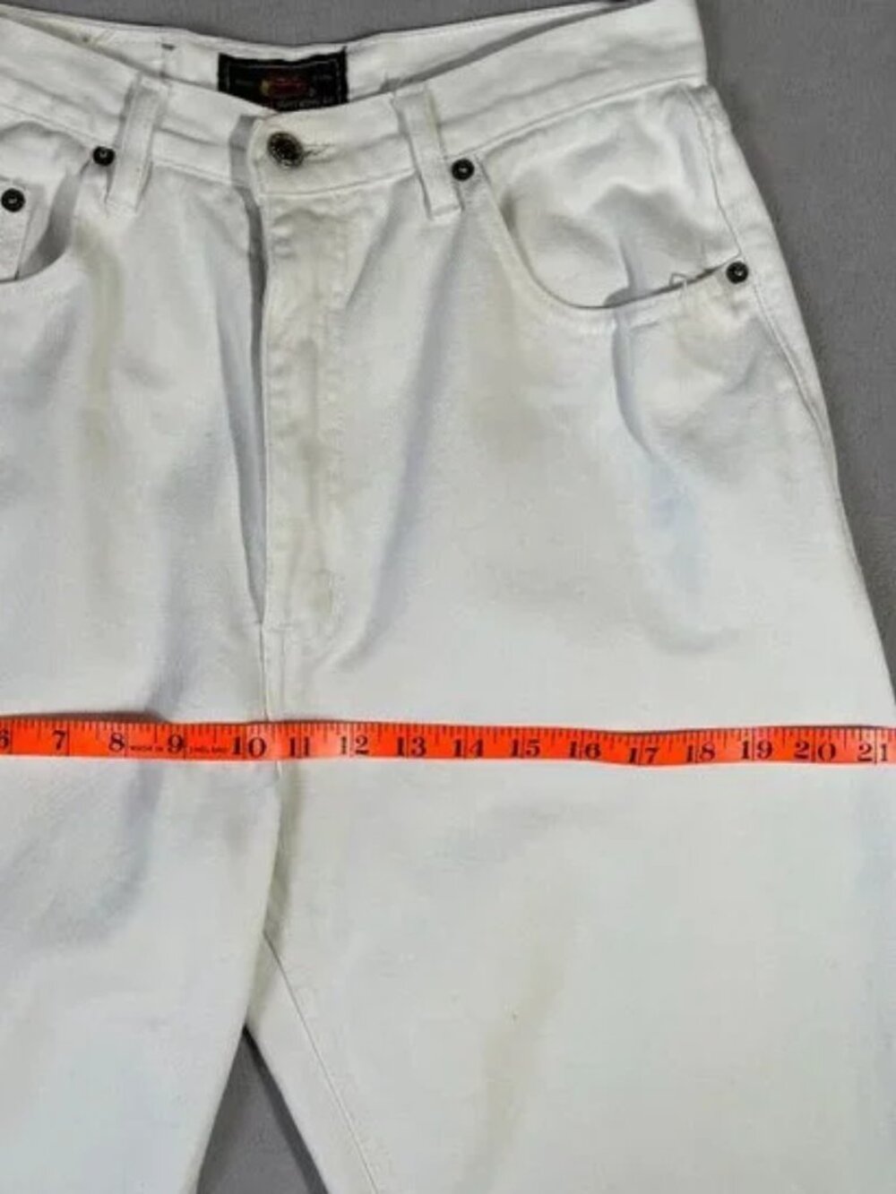 Route 66 Vintage 90s High Waisted Tapered denim Jeans White Heavy Cotton Size 8 - Picture 8 of 13